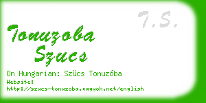 tonuzoba szucs business card